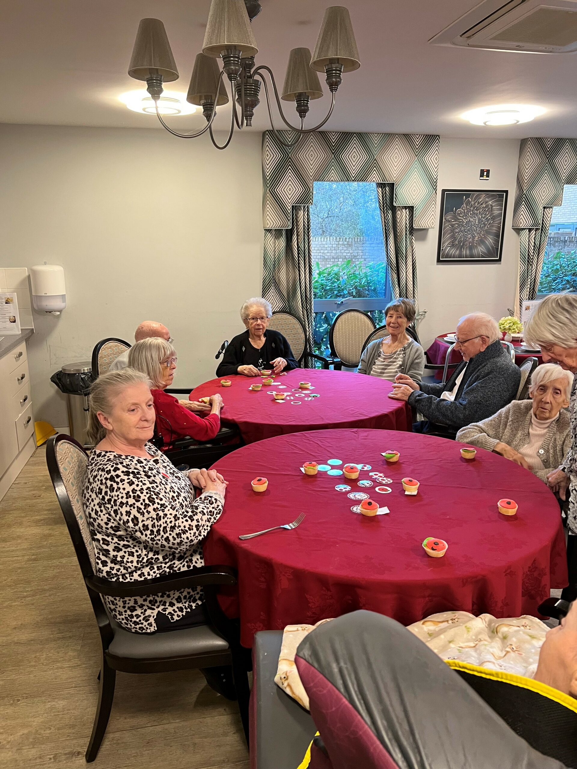 Residents With Decorated Cupcakes
